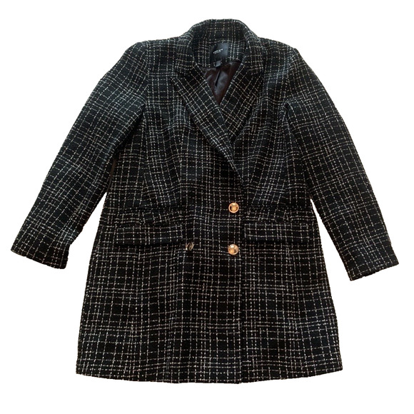Ever New Melbourne Jacket Womens 12 Cottage Core Dark Plaid Double Breasted Coat - Picture 1 of 15